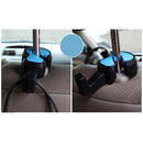 Car Seat Headrest Bag Coat Violin Shapes Hanger Hook Blue Pack of 2
