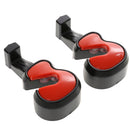 Vehicle Car Seat Headrest Bag Coat Violin Shapes Hanger Hook Red Pack of 2