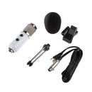 Professional USB Studio Condenser Recording Microphone Mic w Desktop Tripod For PC Vocals Radio Broadcasting Musical Instruments White