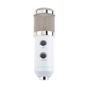Professional USB Studio Condenser Recording Microphone Mic w Desktop Tripod For PC Vocals Radio Broadcasting Musical Instruments White