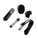 Black USB Computer PC Studio Condenser Microphone Cardioid PC Recording Mic with Tripod Stand