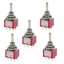 5pcs Red SPST Miniature Toggle Switch on/off Change Model Railway Hobby