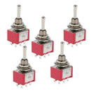 5pcs Red SPST Miniature Toggle Switch on/off Change Model Railway Hobby