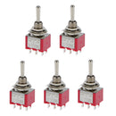 5pcs Red SPST Miniature Toggle Switch on/off Change Model Railway Hobby