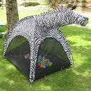 Simple Cartoon Zebra Style Play Tent Cubby House Playhouse for Kids Indoor Outdoor Games
