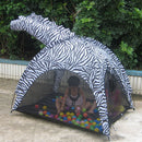 Simple Cartoon Zebra Style Play Tent Cubby House Playhouse for Kids Indoor Outdoor Games