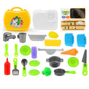 26pcs Kitchen Wares Fruit Vegtable Kit Playset Kids Pretend Play Toy-Yellow