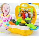 26pcs Kitchen Wares Fruit Vegtable Kit Playset Kids Pretend Play Toy-Yellow