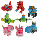 6.5'' Gogo Dino Green PING Transformer Robot Dinosaur Airplane Educational Toy