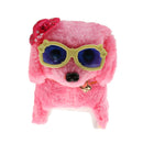 Pink Walking Barking Tail Wagging Puppy Dog Electronic Toy wi/ Hat&Glasses