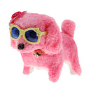 Pink Walking Barking Tail Wagging Puppy Dog Electronic Toy wi/ Hat&Glasses