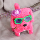 Rose Red Walking Barking Tail Wagging Puppy Dog with Glasses Electronic Toys