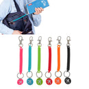 Spring Coil Keyring Spiral Key Chain Stretchable Theftproof Bracelet Green