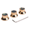 3Pcs Golden Volume Tone Speed Control Knobs for Electric Guitar/Bass