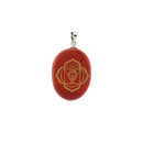 Engraved Red Jasper Chakra Reiki Energy Healing Crystal Jewellery Pendant