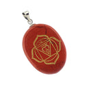 Engraved Red Jasper Chakra Reiki Energy Healing Crystal Jewellery Pendant
