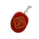 Engraved Red Jasper Chakra Reiki Energy Healing Crystal Jewellery Pendant