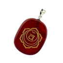Engraved Red Agate Chakra Reiki Energy Healing Crystal Jewellery Pendant
