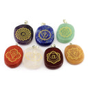 Engraved Green Aventurine Chakra Reiki Healing Crystal Jewellery Pendant
