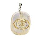 Engraved Clear Quartz Chakra Reiki Energy Healing Crystal Jewellery Pendant