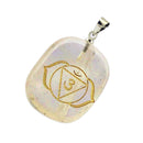 Engraved Clear Quartz Chakra Reiki Energy Healing Crystal Jewellery Pendant