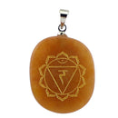 Engraved Red Aventurine Chakra Reiki Healing Crystal Jewellery Pendant