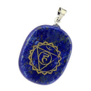 Engraved Lapis Lazuli Chakra Reiki Energy Healing Crystal Jewellery Pendant