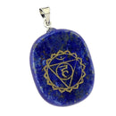 Engraved Lapis Lazuli Chakra Reiki Energy Healing Crystal Jewellery Pendant