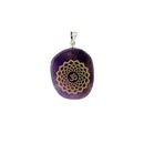 Engraved Amethyst Chakra Reiki Energy Healing Crystal Jewellery Pendant