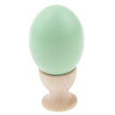 Wooden Easter Simulated Egg w/ Stand Home Decor Kids Pretend Play Toy Gift Green