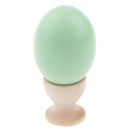 Wooden Easter Simulated Egg w/ Stand Home Decor Kids Pretend Play Toy Gift Green