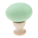 Wooden Easter Simulated Egg w/ Stand Home Decor Kids Pretend Play Toy Gift Green