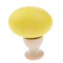 Wooden Easter Simulated Egg w/ Stand Home Decor Kids Pretend Play Toy Gift Yellow