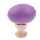 Wooden Easter Simulated Egg w/ Stand Home Decor Kids Pretend Play Toy Gift Purple