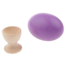 Wooden Easter Simulated Egg w/ Stand Home Decor Kids Pretend Play Toy Gift Purple