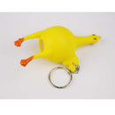Soft Rubber Plucked Squeezing Laying Egg Chicken Key Chain Ring Tricky Toy
