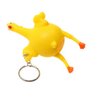 Soft Rubber Plucked Squeezing Laying Egg Chicken Key Chain Ring Tricky Toy