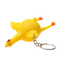 Soft Rubber Plucked Squeezing Laying Egg Chicken Key Chain Ring Tricky Toy