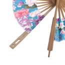 Folding Elegant Silk Bamboo Hand Fan Wedding & Party Decoration Favors Windmill Fan Azure