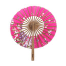 Folding Elegant Silk Bamboo Hand Fan Wedding & Party Decoration Favors Windmill Fan Pink