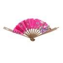 Folding Elegant Silk Bamboo Hand Fan Wedding & Party Decoration Favors Windmill Fan Pink
