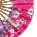 Folding Elegant Silk Bamboo Hand Fan Wedding & Party Decoration Favors Windmill Fan Pink