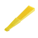 Polyester Fabric Hand Fan Flat Plain Plastic Keel Folding Purse Bamboo Girl Yellow