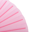 Polyester Fabric Hand Fan Flat Plain Plastic Keel Folding Purse Bamboo Girl PINK