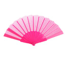 Polyester Fabric Hand Fan Flat Plain Plastic Keel Folding Purse Bamboo Girl Women Gifts Rose