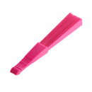 Polyester Fabric Hand Fan Flat Plain Plastic Keel Folding Purse Bamboo Girl Women Gifts Rose