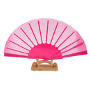 Polyester Fabric Hand Fan Flat Plain Plastic Keel Folding Purse Bamboo Girl Women Gifts Rose
