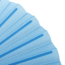 Polyester Fabric Hand Fan Flat Plain Plastic Keel Folding Purse Bamboo Girl Women Gifts Blue