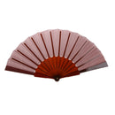 Polyester Fabric Hand Fan Flat Plain Plastic Keel Folding Purse Bamboo Girl Women Gifts Brown