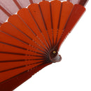 Polyester Fabric Hand Fan Flat Plain Plastic Keel Folding Purse Bamboo Girl Women Gifts Brown
